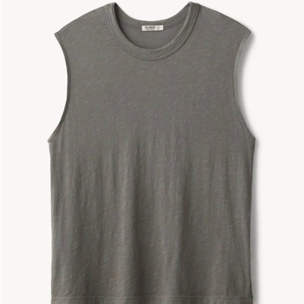 Women’s Buck Mason Slub Grey Muscle Tee Shirt Top Sleeveless Small S Cotton